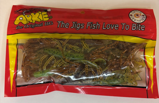 Salty Crawlin' Grub - Brown Chartreuse CG - 05C1 - Arkie Lures