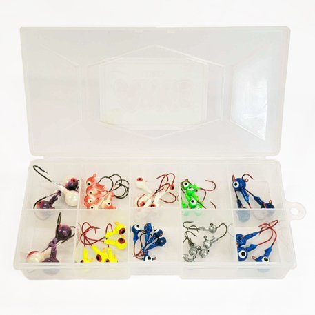 arkie fishing jig head red hook fleet farm Basic Heads Big fish require a wide bite and these painted jig heads with light wire black nickle sickle hooks attract all species of game fish Arkie DeD Finesse Jig Head