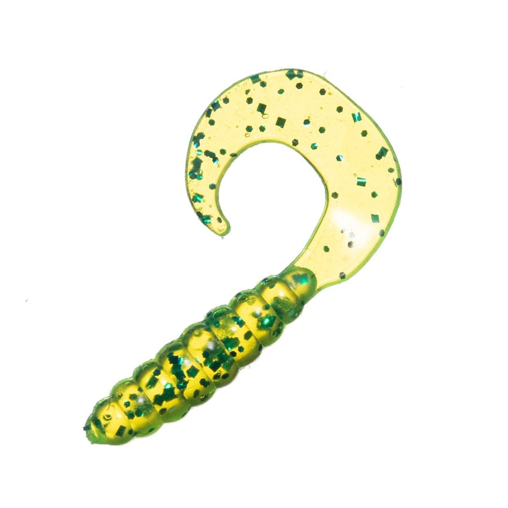 Lot De 25 Leurres Curl Tail Grub 3 Pouces - Noir Avec Taches Blanches