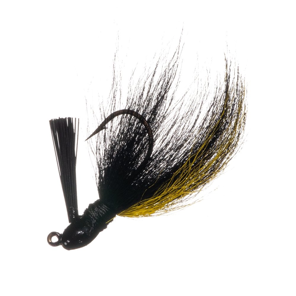 Arkie Lures Original Bucktail Bass Jigs Black/Yellow AHB-14-9