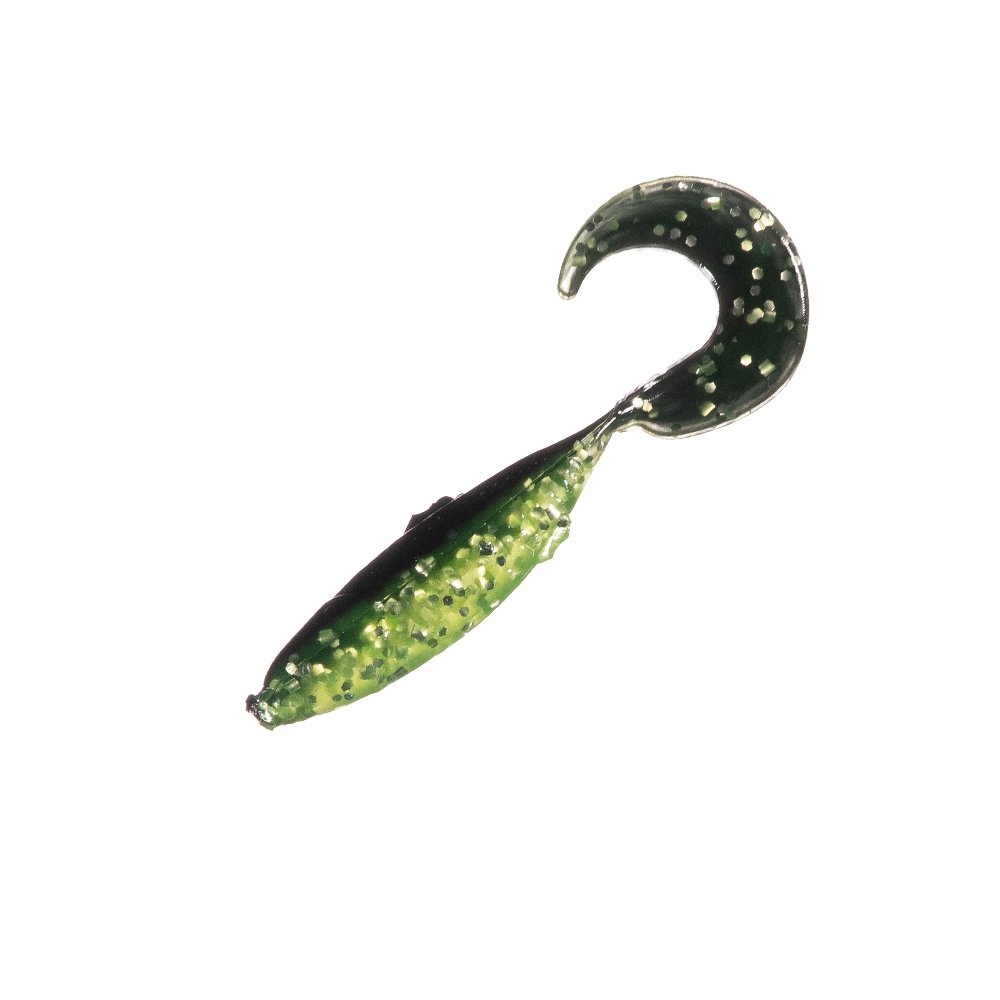 archib28 fishing lure Pro-Model Curl Tail Minnows Black Chartreuse / 2.5 Inch / 10