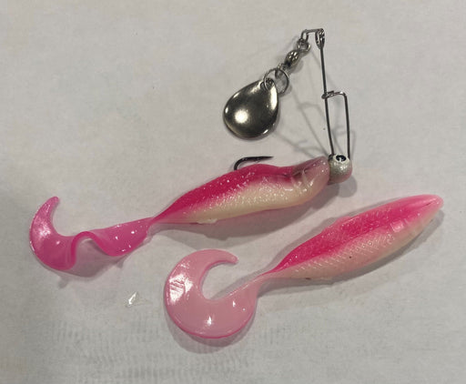 Arkie Lures Pro Model Sickle Hook Jig Head, Color Pink, Size 1/16 oz